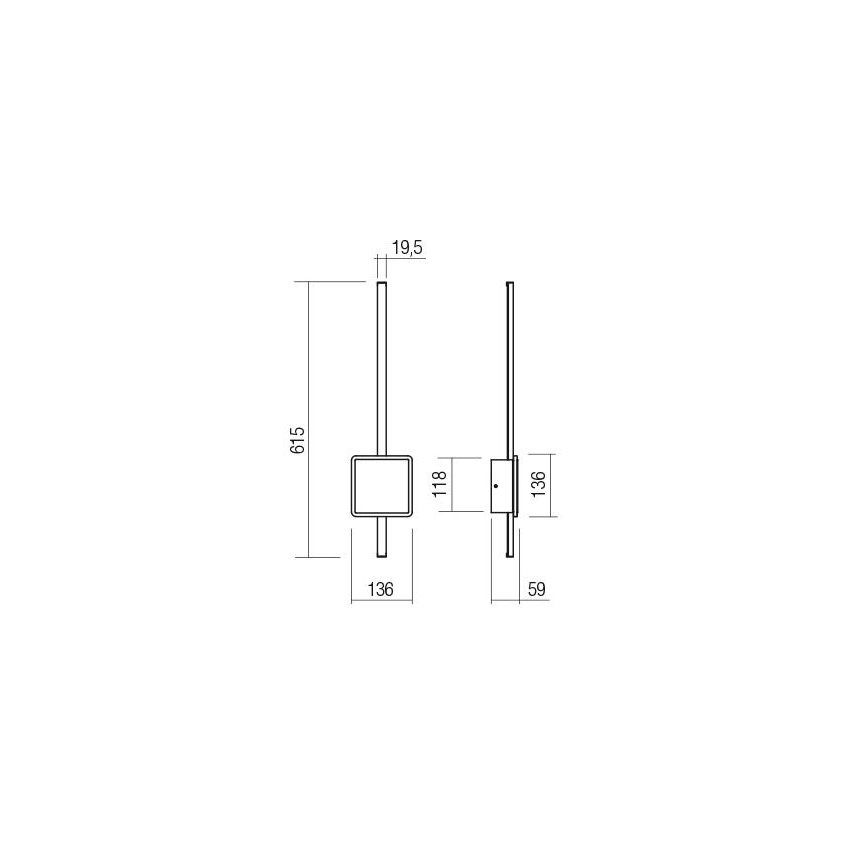 Redo 01-2696 - LED стенно осветително тяло DIAZ LED/20W/230V CRI 90 бяло