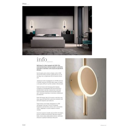 Redo 01-2701 - LED аплик DIAZ LED/18W/230V CRI 90 черен