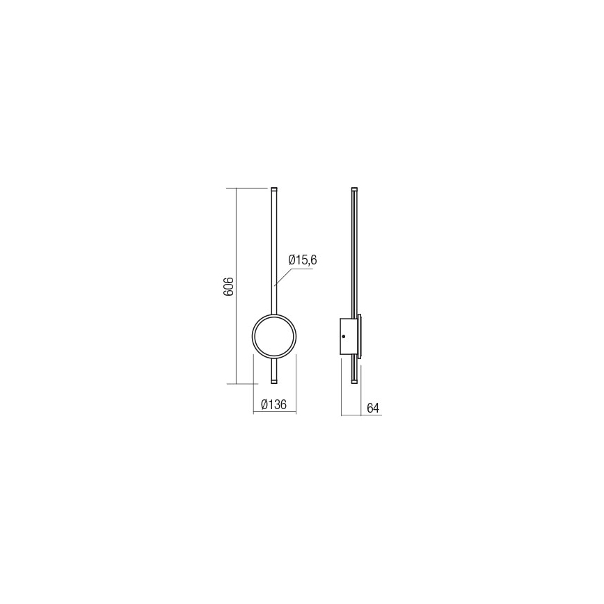 Redo 01-2701 - LED аплик DIAZ LED/18W/230V CRI 90 черен