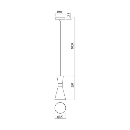 Redo 01-2710 - Пендел KILT 1xE27/42W/230V Ø 12 см златист