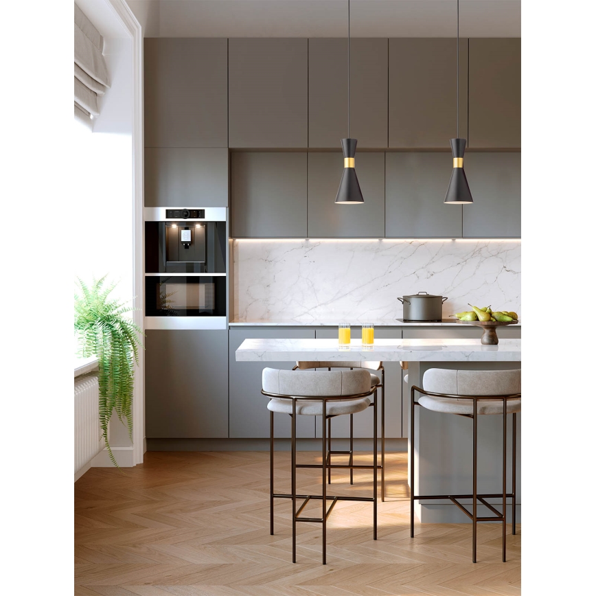 Redo 01-2711 - Пендел KILT 1xE27/42W/230V Ø 12 см черен