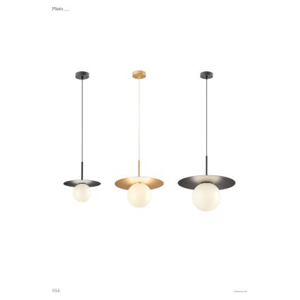 Redo 01-2727 - Пендел PLATO 1xG9/10W/230V Ø 20 см златист