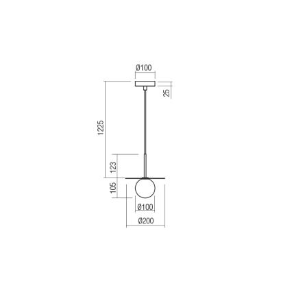 Redo 01-2727 - Пендел PLATO 1xG9/10W/230V Ø 20 см златист