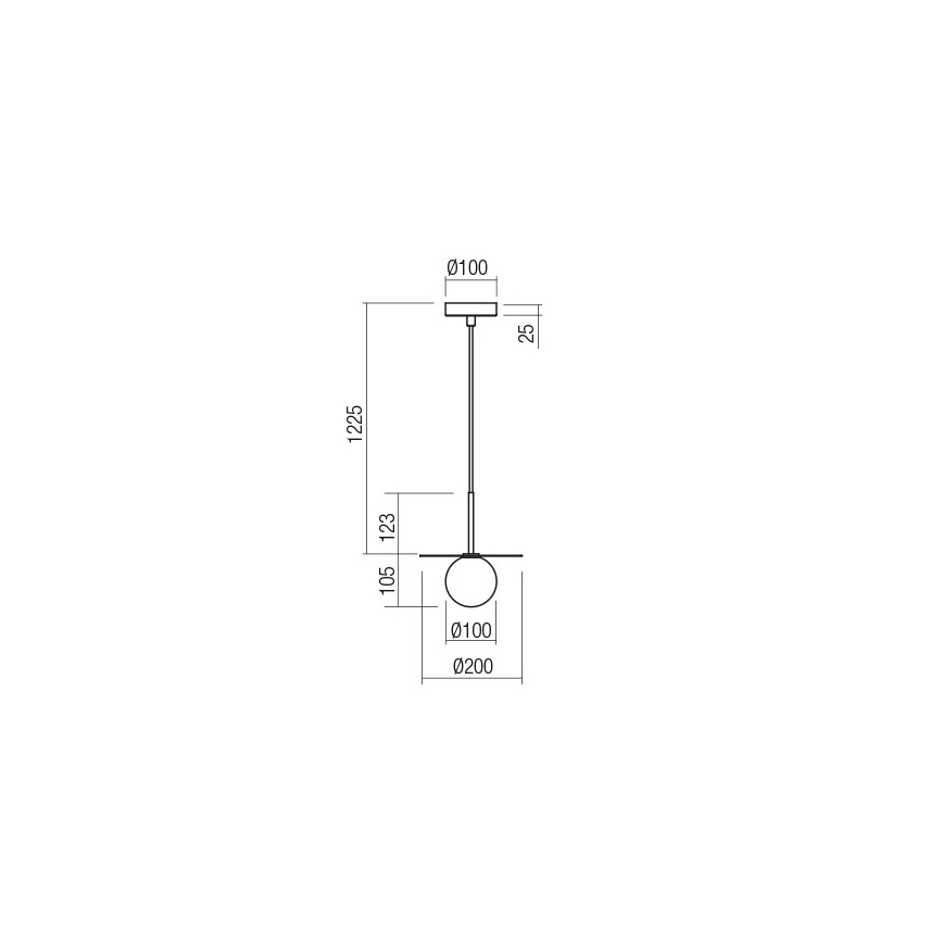 Redo 01-2727 - Пендел PLATO 1xG9/10W/230V Ø 20 см златист