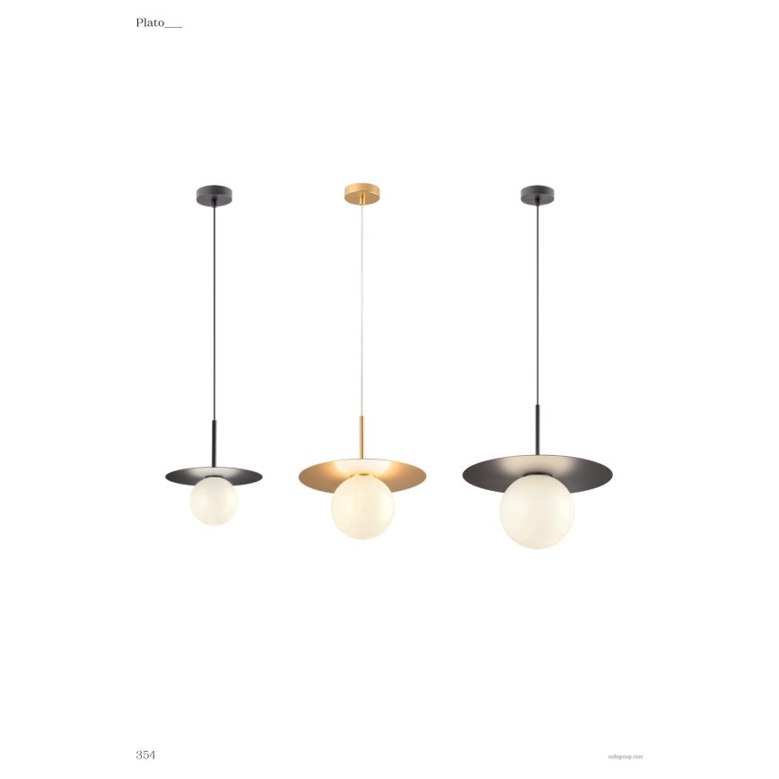 Redo 01-2728 - Пендел PLATO 1xG9/10W/230V Ø 20 см черен