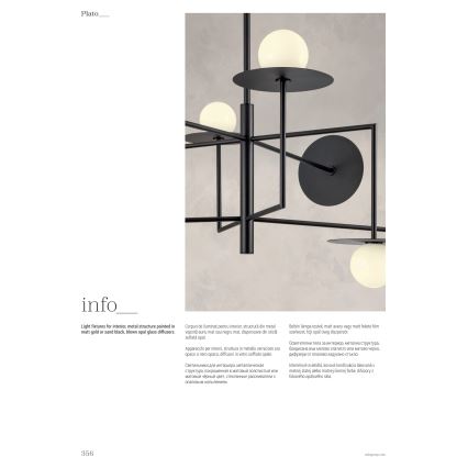 Redo 01-2734 - Висящ полилей PLATO 6xG9/10W/230V черен