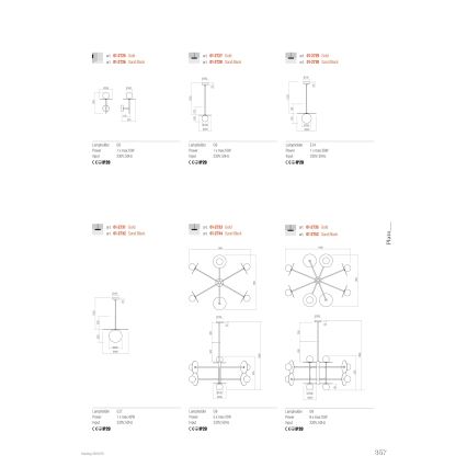 Redo 01-2734 - Висящ полилей PLATO 6xG9/10W/230V черен