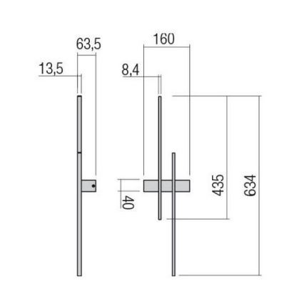 Redo 01-2746 - LED стенен аплик TANGENT LED/13W/230V 3000K 63,4 cm CRI 90 бял