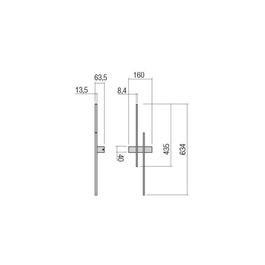 Redo 01-2746 - LED стенен аплик TANGENT LED/13W/230V 3000K 63,4 cm CRI 90 бял