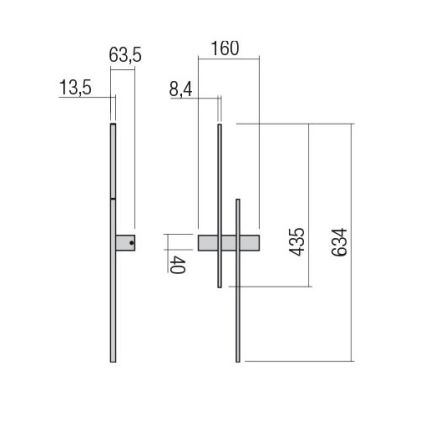 Redo 01-2747 - LED Настенно осветително тяло TANGENT LED/13W/230V 3000K 63,4 cm CRI 90 черно