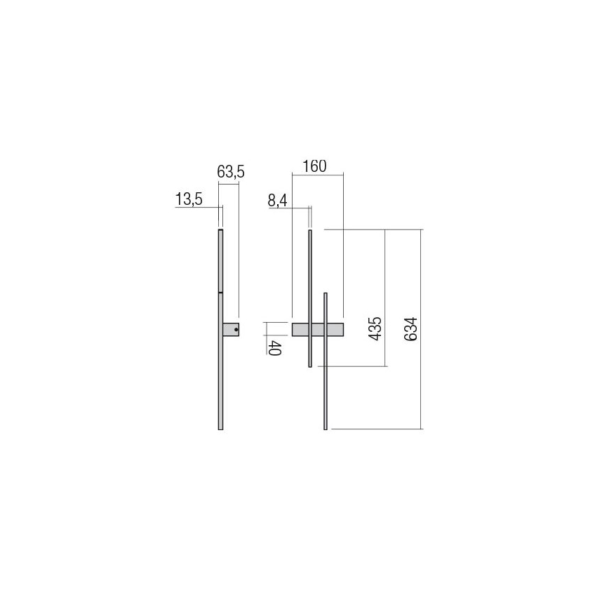 Redo 01-2747 - LED Настенно осветително тяло TANGENT LED/13W/230V 3000K 63,4 cm CRI 90 черно