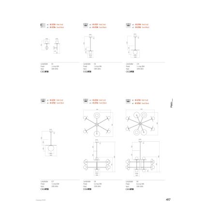 Redo 01-2753 - Полилей на тръба PLATO 8xG9/10W/230V черен