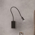 Redo 01-2755 - Гъвкава LED лампа WALLIE LED/3W/230V USB CRI 90 черна