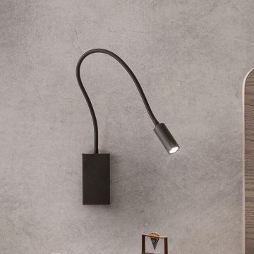 Redo 01-2755 - Гъвкава LED лампа WALLIE LED/3W/230V USB CRI 90 черна