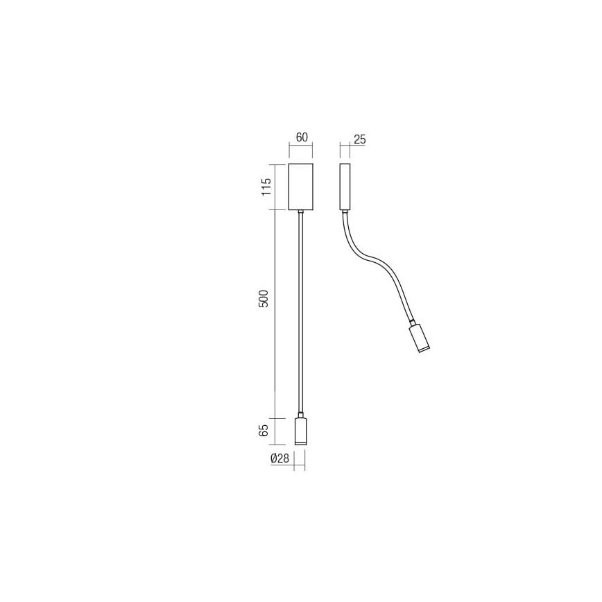 Redo 01-2755 - LED Аплик WALLIE LED/3W/230V USB CRI 90 черен