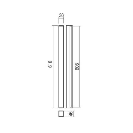 Redo 01-2762 - LED Стенно осветително тяло PLOT LED/21W/230V 60 cm бяло