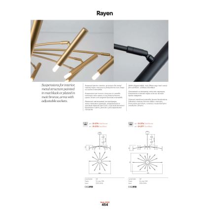 Redo 01-2774 - Висящ полилей RAYEN 12xG9/10W/230V бронзов