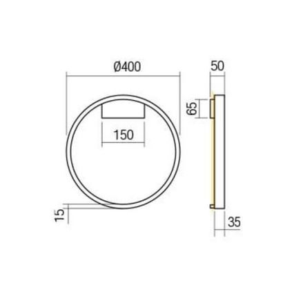 Redo 01-2819 - Димируемо LED стенно осветително тяло FEBE LED/24W/230V черно