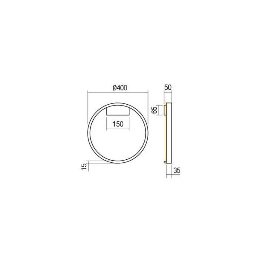 Redo 01-2819 - Димируемо LED стенно осветително тяло FEBE LED/24W/230V черно