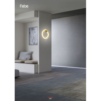 Redo 01-2835 - LED Димируемо стеннo осветително тяло FEBE LED/24W/230V златисто