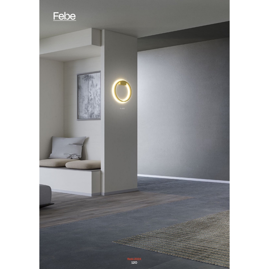 Redo 01-2835 - LED Димируемо стеннo осветително тяло FEBE LED/24W/230V златисто