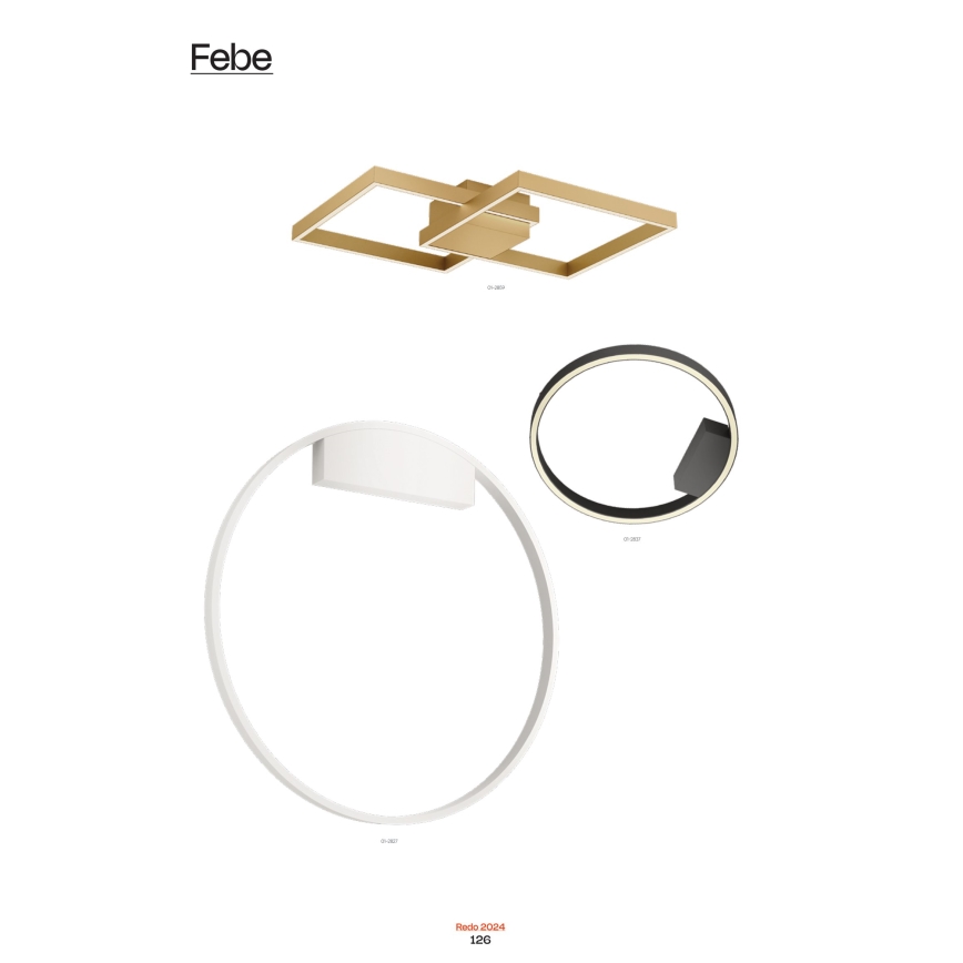 Redo 01-2835 - LED Димируемо стеннo осветително тяло FEBE LED/24W/230V златисто