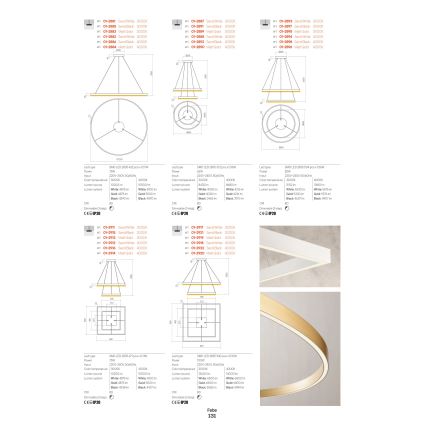 Redo 01-2835 - LED Димируемо стеннo осветително тяло FEBE LED/24W/230V златисто