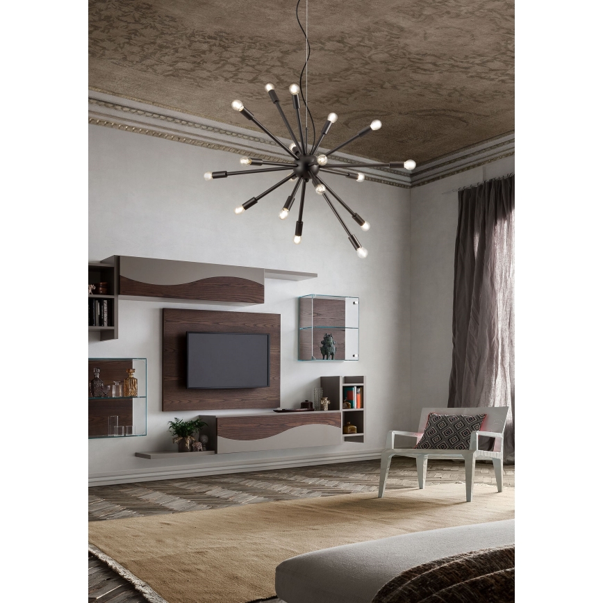 Redo 01-2934 - Полилей на кабел STELLAR 12xE14/25W/230V черен