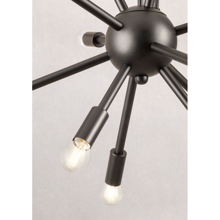 Redo 01-2934 - Полилей на кабел STELLAR 12xE14/25W/230V черен