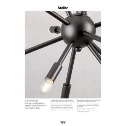 Redo 01-2936 - Пендел STELLAR 18xE14/25W/230V черен