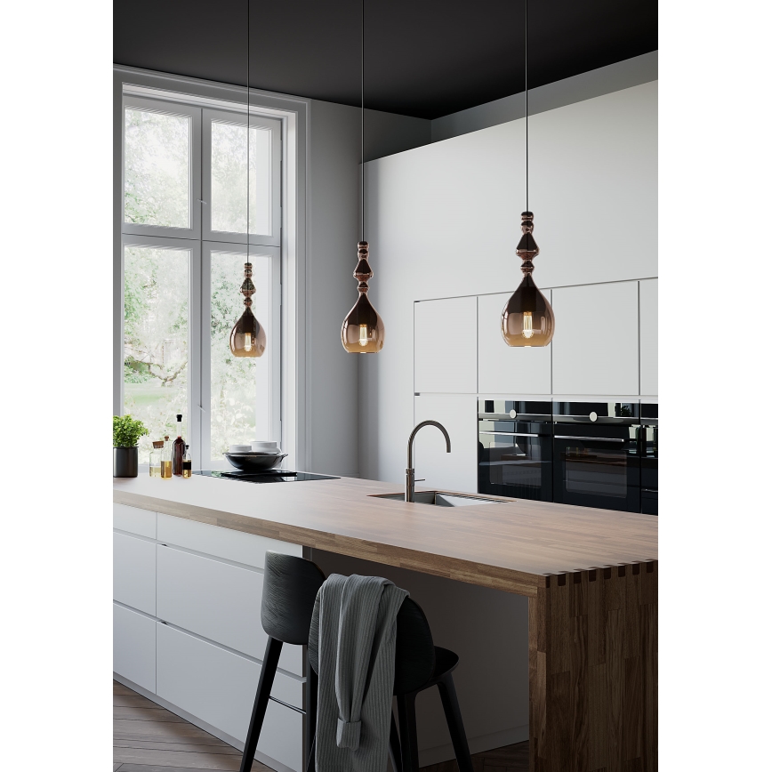 Redo 01-2937 - Полилей на кабел AMBIX 1xE27/42W/230V Ø 18 см, златист