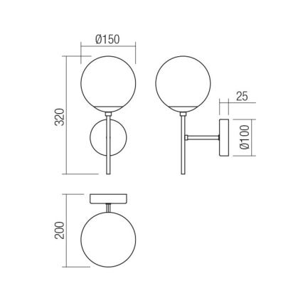 Redo 01-2942 - Настенна лампа MUNDI 1xE14/28W/230V медна/опушена