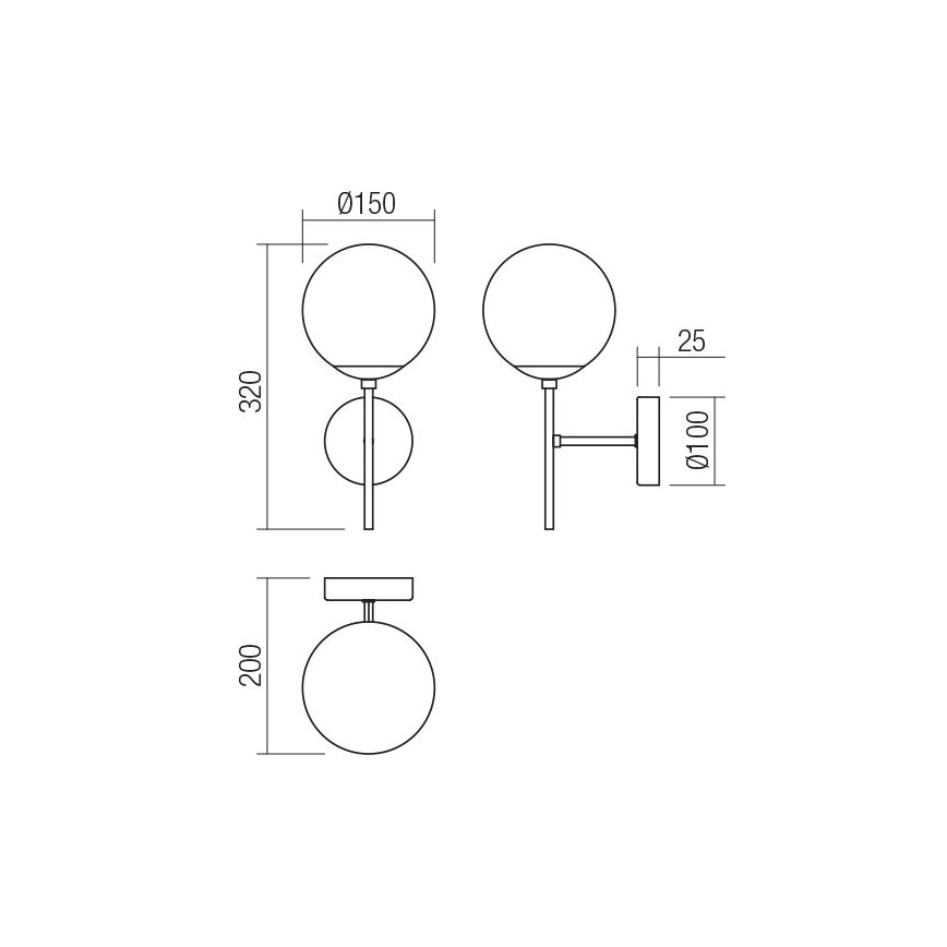 Redo 01-2942 - Настенна лампа MUNDI 1xE14/28W/230V медна/опушена