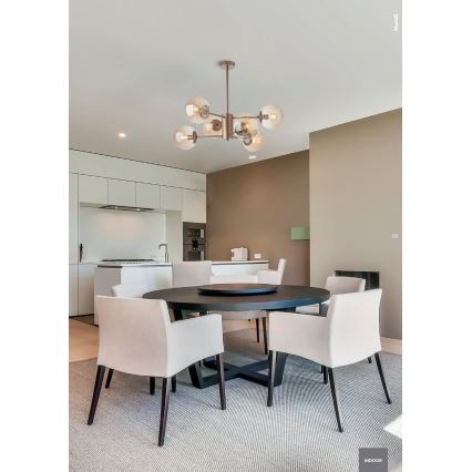 Redo 01-2943 - Люстра на прът MUNDI 6xE14/28W/230V медна/опушена