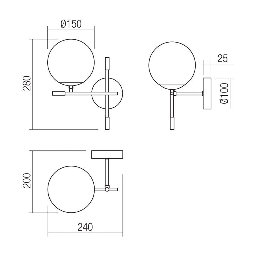 Redo 01-2945 - Аплик ESSENTIAL 1xE14/28W/230V ляв