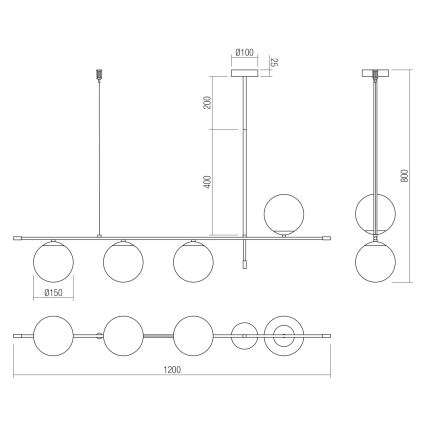 Redo 01-2949 - Пендел ESSENTIAL 4xE14/28W/230V