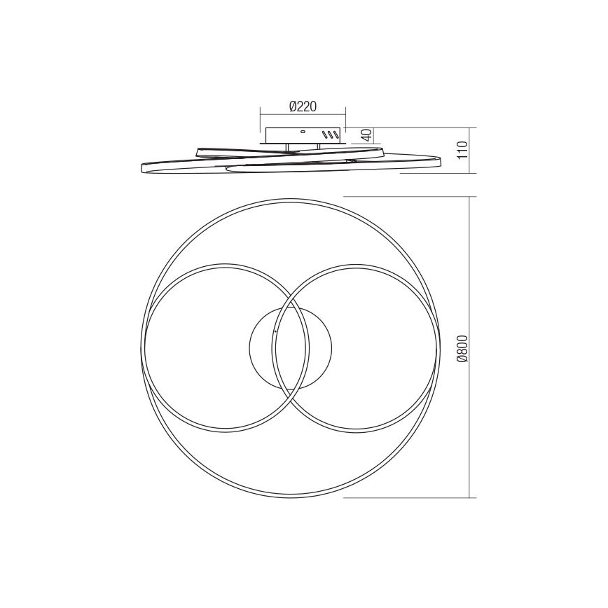 Redo 01-2973 - LED Плафониера CENTRIX LED/92W/230V бронзов