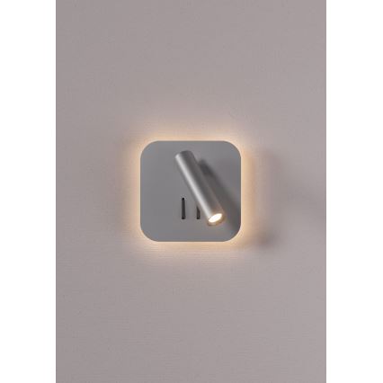 Redo 01-2978 - LED стенно осветително тяло QUDA LED/6W/230V + LED/3W 3000K CRI 90 матов хром