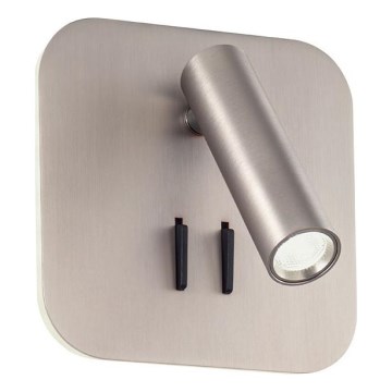 Redo 01-2978 - LED стенно осветително тяло QUDA LED/6W/230V + LED/3W 3000K CRI 90 матов хром