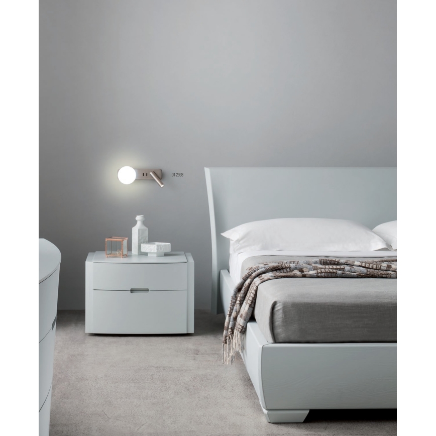 Redo 01-2993 - LED стенен аплик OASIS LED/3W/230V + 1xG9/10W USB CRI 90 лъскав хром