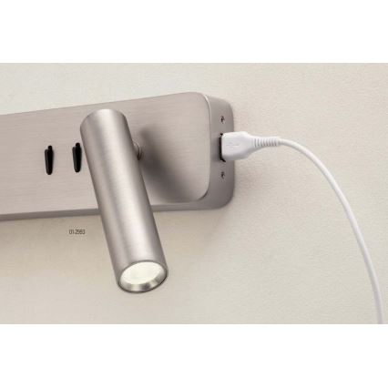 Redo 01-2993 - LED стенен аплик OASIS LED/3W/230V + 1xG9/10W USB CRI 90 лъскав хром