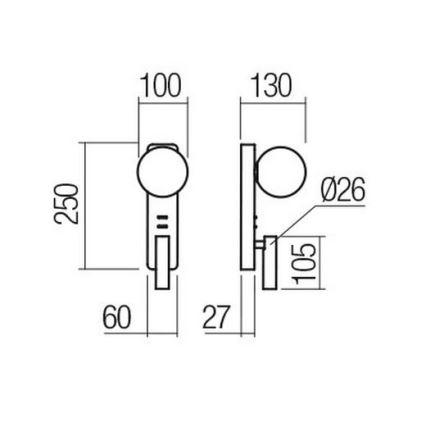 Redo 01-2993 - LED стенен аплик OASIS LED/3W/230V + 1xG9/10W USB CRI 90 лъскав хром