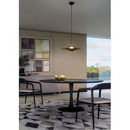 Redo 01-3001 - LED полилей на кабел FARGO LED/16,5W/230V CRI 90 Ø 50 cm черен/златен