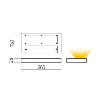 Redo 01-3016 - LED стенен аплик LAMINA 2xLED/15W/230V CRI 90 черен
