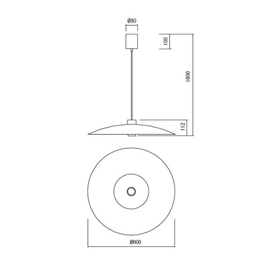 Redo 01-3020 - LED полилей LARS на кабел, LED/14W/230V + LED/10W, диам. 60 см, CRI 90, оранжев