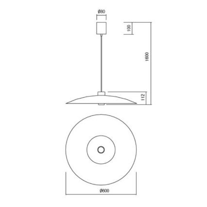 Redo 01-3021 - LED полилей на кабел LARS LED/14W/230V + LED/10W Ø 60 cm CRI 90 черен