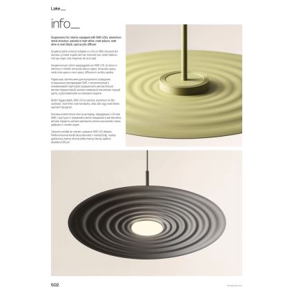 Redo 01-3045 - LED полилей на кабел LAKE LED/13W/230V CRI 90 Ø 50 см оранжев