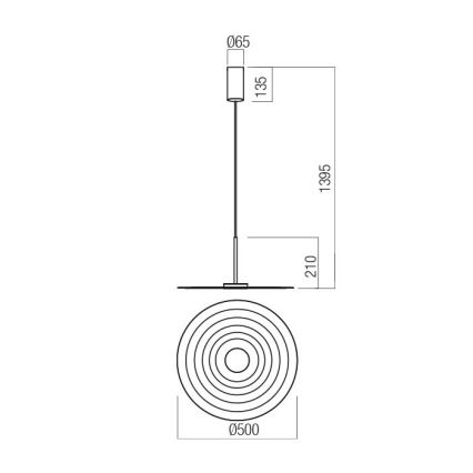 Redo 01-3045 - LED полилей на кабел LAKE LED/13W/230V CRI 90 Ø 50 см оранжев