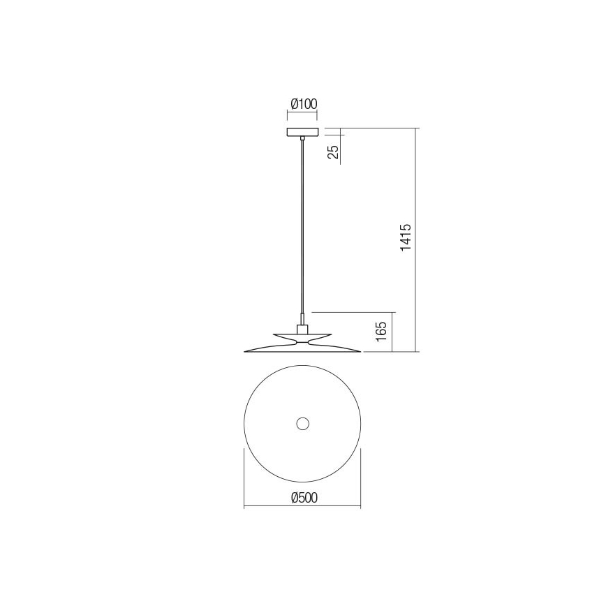 Redo 01-3051 - Пендел на кабел GUNNAR 1xE27/42W/230V Ø 50 см, черен