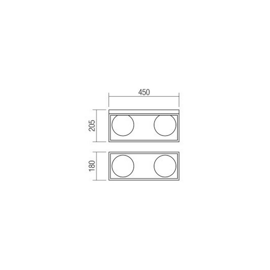 Redo 01-3054 - Плафон ZODIAC 2xE14/28W/230V